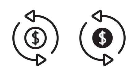 Cash flow line icon vector illustration set.cash flow line icon.Cash Flow icon set multiple style collection
