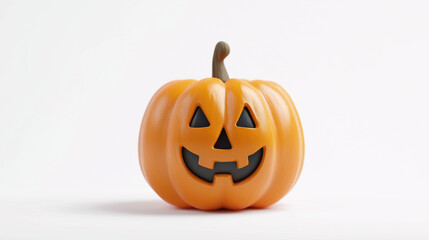 Pumpkin Smile: A cheerful orange pumpkin, carved with a classic grinning face, stands as a vibrant symbol of autumnal festivities and Halloween fun. 