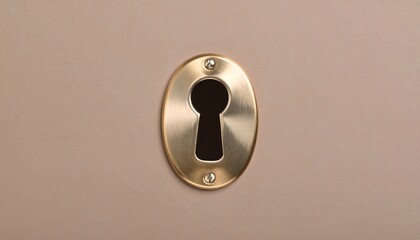 Oval keyhole on a beige surface