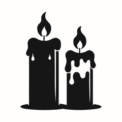 vector illustration of burning candle