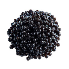 Pile Black Caviar on transparent background