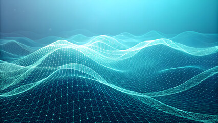 Ocean Wave: The image portrays an abstract representation of ocean waves, a cool and calming visual, evokes a sense of peace and fluidity, perfect for themes such as science and environment