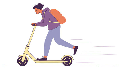 Obraz premium Person Riding Electric Scooter in Motion.