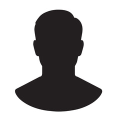 Abstract vector art illustration of male and female head silhouettes in a black profile