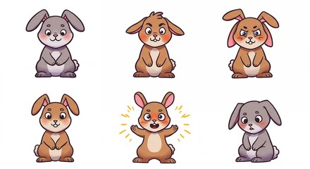 Cute cartoon bunny illustrations