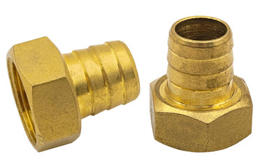 Threaded fitting Hose fitting on white