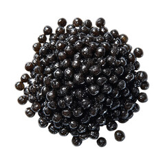 Pile Black Caviar on transparent background