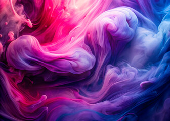 Obraz premium Pink and Purple Liquid Ink Swirls with Bold Color Transitions 