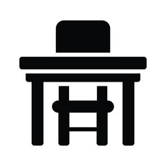 A premium glyph icon of shared classroom table