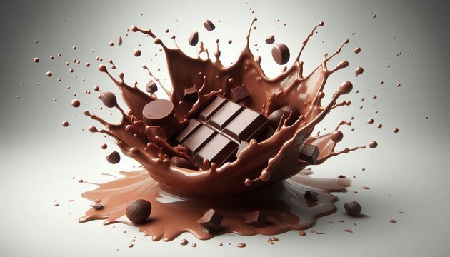 3D Chocolate Splash, Illustration