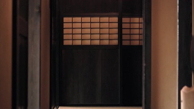 Days Slowly Change. From the Corridor of the Old House to the Wooden Doors "Shoji Obido" of the Tatami Room  |  Tateshina, Nagano, Japan