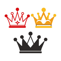 Crown icons set. Vector illustration
