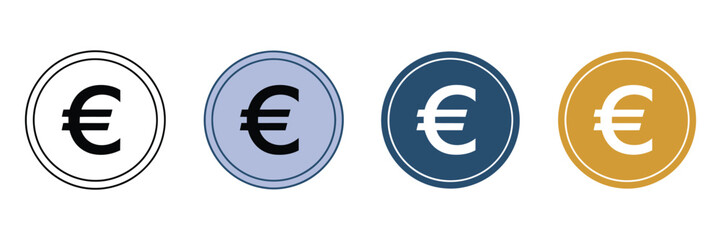 Obraz premium Simple euro icon in vector format