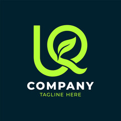 Fototapeta premium Joint letter green leaf logo design