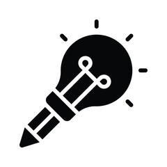 Grab this glyph icon of creative writing with pencil