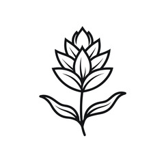 Indian paintbrush flower outline icon