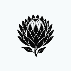 King protea flower silhouette icon vector graphic