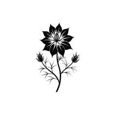 Love in a mist flower silhouette icon