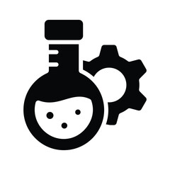 A modern glyph icon of biotechnology lab symbol
