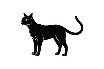 Silhouette art design illustration of a Russian Blue cat.eps
