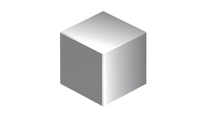 Fototapeta premium Metallic 3D Isometric Cube on White.
