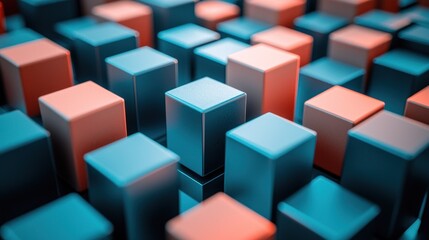 Obraz premium Abstract geometric pattern of stacked cubes