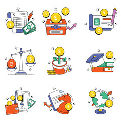 Banking Concept Vector Icon Eps 10 File Set 3