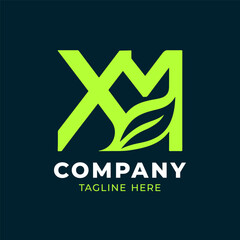 Obraz premium Joint letter green leaf logo design
