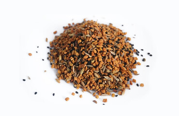 Mixed spices named as pach foron masala in Indian subcontinent