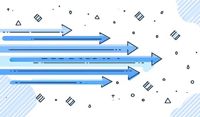 Abstract graphic with multiple blue arrows