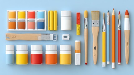 Fototapeta premium Colored pencils banner