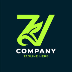 Joint letter green leaf logo design