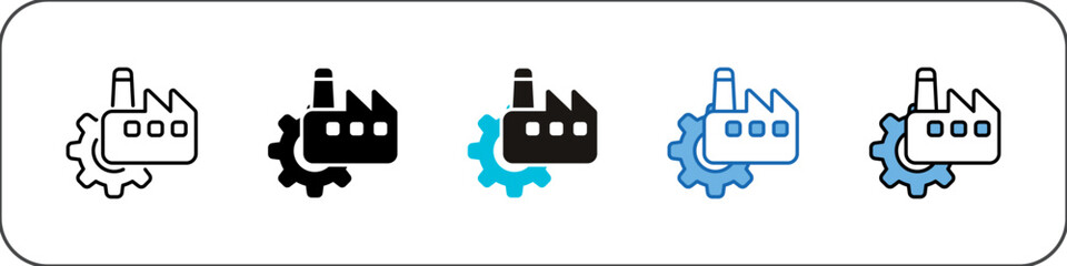 Fototapeta premium Industrialization Icon Pack Multistyle Illustration