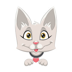 White Cat Face Free Icon