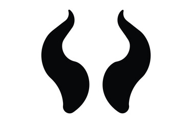 Devil horns silhouette vector, devil horn icon