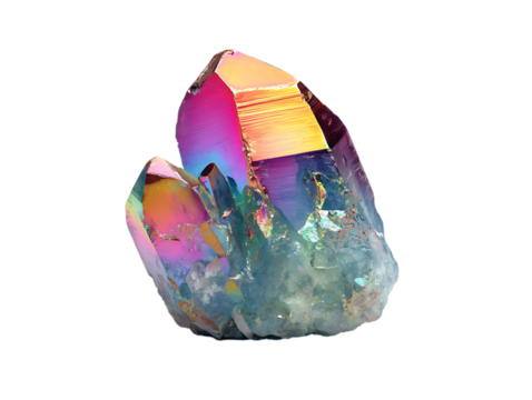 Iridescent Quartz Crystal with Rainbow Hues