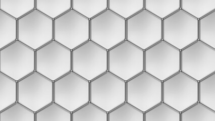 White gray hexagons geometric background, minimal honeycomb pattern wallpaper.