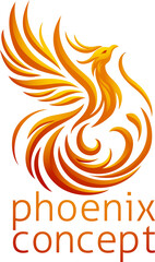 Phoenix Bird Animal Design Icon Mascot Symbol