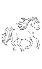 Elegant horse outline art for coloring and design projects