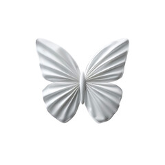 Naklejka premium Elegant White Pleated Butterfly Wall Decor - Minimalist Home Decoration