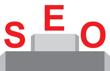 SEO letters on the pedestal