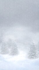 Serene winter landscape with snow covered trees