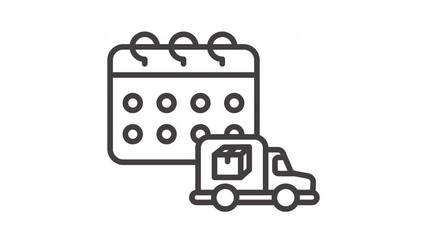 Animated simple black and white calendar icon for easy scheduling
