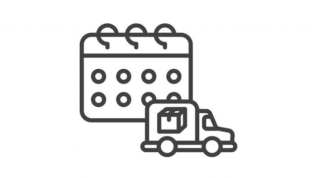 Animated simple black and white calendar icon for easy scheduling