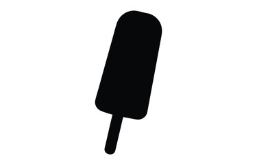 Dark chocolate ice cream bar on a stick silhouette vector