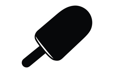 Dark chocolate ice cream bar on a stick silhouette vector