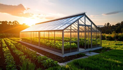 Obraz premium Smart Climate Greenhouse | Self-Regulating Farm Tech | Future Food Security