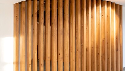 Light-filled corridor with wooden dividers