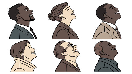 Profile Portraits of Smiling Business Professionals.