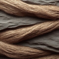 Abstract Natural Fiber Texture: Smooth Brown and Gray Waves